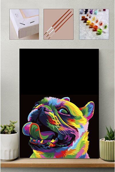Carmen Sayılarla Boyama Seti - Renkli Pug 40x50cm
