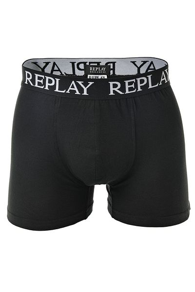 Replay Herren Boxershorts, 3er Pack - Unterhosen, Baumwolle, Logo, einfarbig