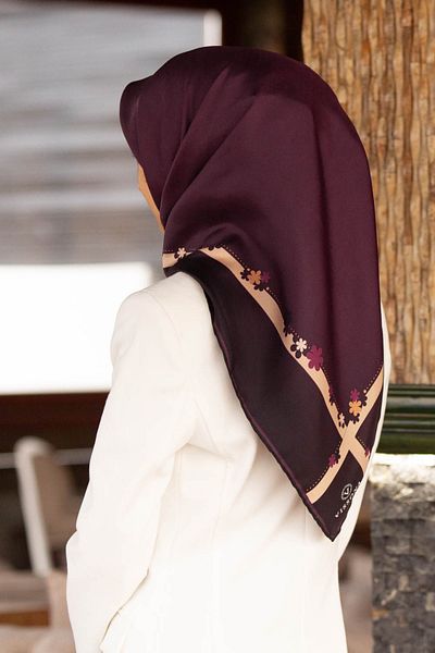 Vissona Γυναικείο Twill Μεταξωτό Κασκόλ Sharabi-μπεζ