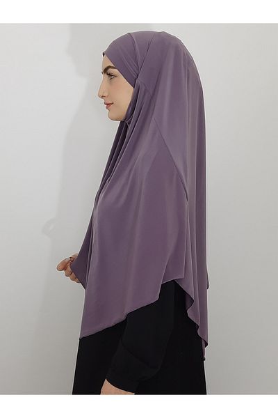 Ayselcehobi Souffle Ready Tied Peceli Large Scarf Hıjap Suitable for Hajj and Umrah Lilac
