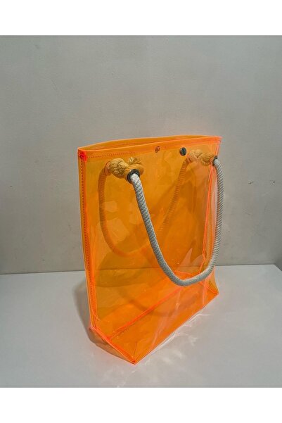 back moda Plaj Çantası Şeffaf Orange