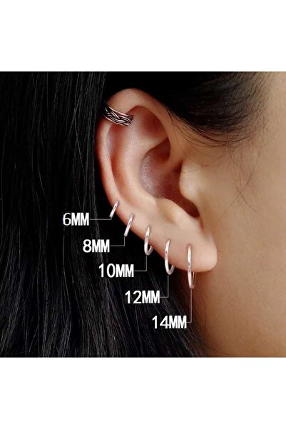 Begonia Accessories 925 Ayar Gümüş 1 Çift 14 Mm Halka Küpe