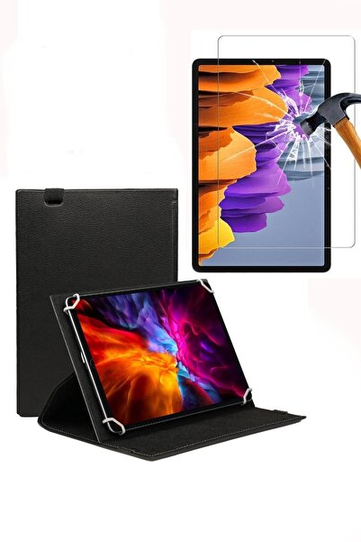 Alcatel 3t8 Universal 360 Dönerli Standlı Kılıf Tablet Kılıfı + Nano Ekran Ko...