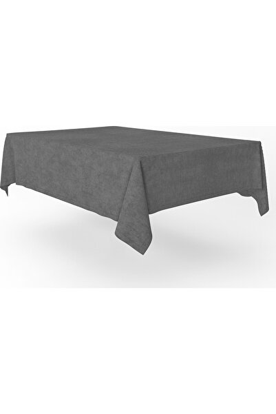 ladantela مفرش طاولة مخملي مزخرف باللون الرمادي الداكن