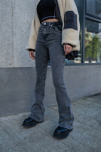 Ramrod Luna Flare Leg Smokedjean Extra Lycra Γυναικείο ψηλόμεσο