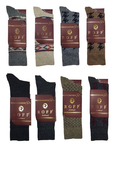Roff Wool Lambswool Sheepskin Winter Men's Socks Assortment Color 8 Pack