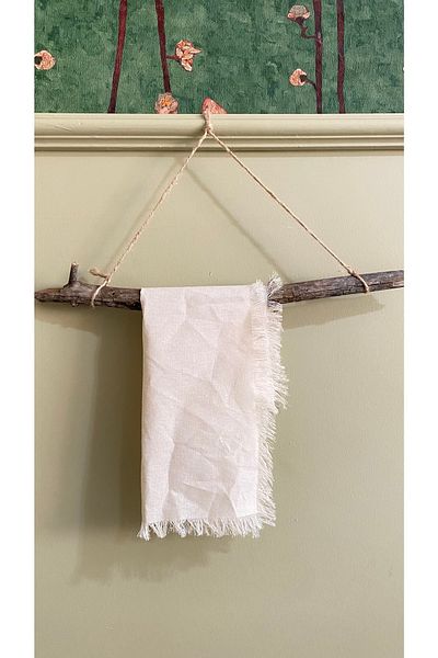 White Alamode Handcrafted Tassel Detailed Single Placemat Set 42x29cm