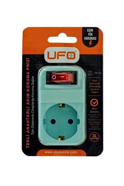 UFO ELECTRIC Essey UFO Current Protection Single Socket Blue 10 Pieces