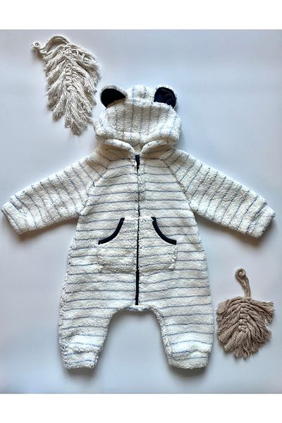 Baby Z Soft Hooded Children's Jumpsuit with Pockets