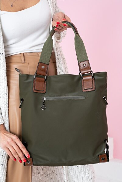 By Hakan Mega-527 Γυναικεία τσάντα χειρός και ώμου Τσάντα καθημερινής χρήσης πολλαπλών θέσεων Πράσινη καφέ