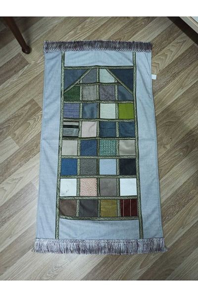 İpekçe Home Kırkyama - Patchwork Lined Velvet Dowry and Gift Prayer Rug| Prayer
