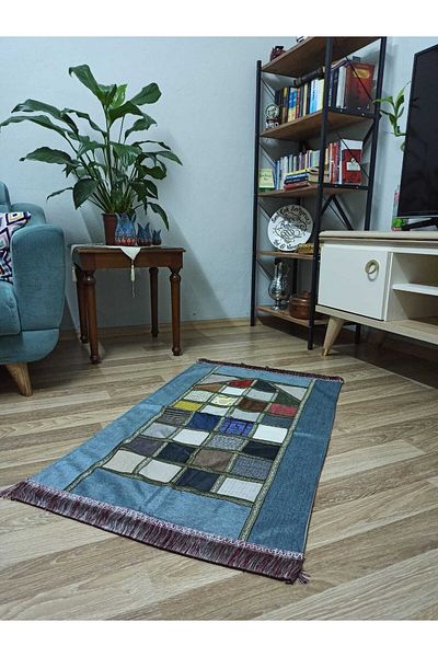 İpekçe Home Kırkyama - Patchwork Lined Velvet Dowry and Gift Prayer Rug| Prayer