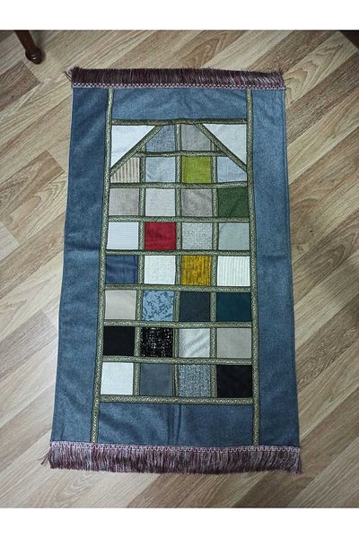 İpekçe Home Kırkyama - Patchwork Lined Velvet Dowry and Gift Prayer Rug| Prayer