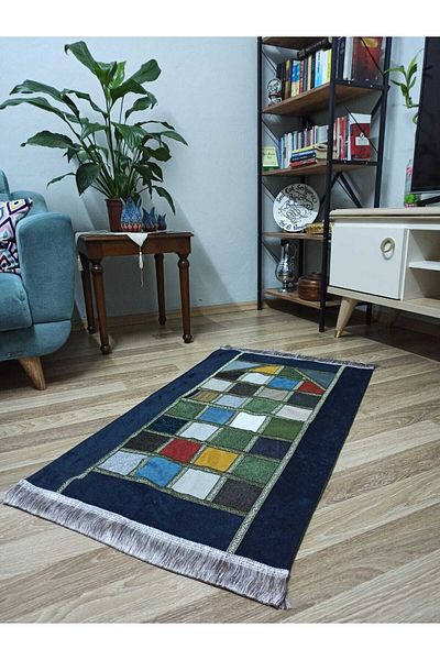 İpekçe Home Patchwork Lined Velvet Dowry and Gift Prayer Rug| Prayer