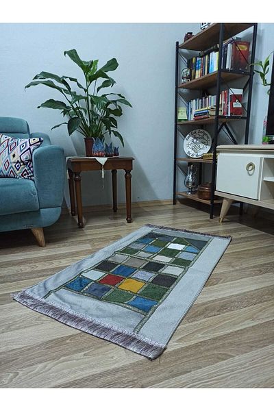 İpekçe Home Kırkyama - Patchwork Lined Velvet Dowry and Gift Prayer Rug| Prayer