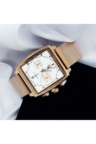 Tiger Original Steel Function Cornered Men's Wristwatch (TURKEY OFFICIAL DISTRIBUTOR GUARANTEED)