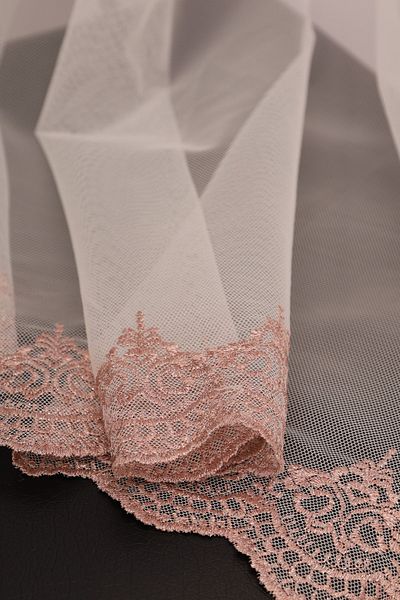 perhal perde ve halı Fusta Brodata Gri Roz Culoare Fara Plisuri Tulle Perdeau