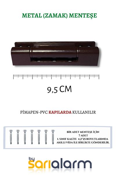 Sarı Alarm مفصل باب PVC (Pimapen) بني داكن - معدن