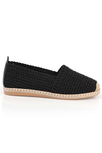 Capone Outfitters Capone Damen-Espadrille zum Hineinschlüpfen mit ovaler Zehenpartie in Schwarz