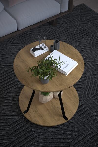 moka park avm Dekoratif Şık Tasarım Orta Sehpa Ceviz