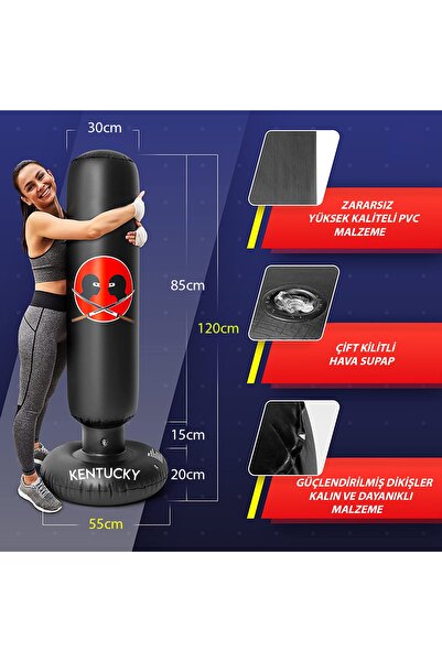 Kentucky 120 Cm Premium Dikey Ayaklı Çocuk Şişme Boks Torbası