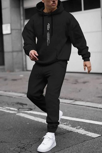 DAXİS Sportwear Company Σετ φόρμας με στάμπα με κουκούλα Oversize