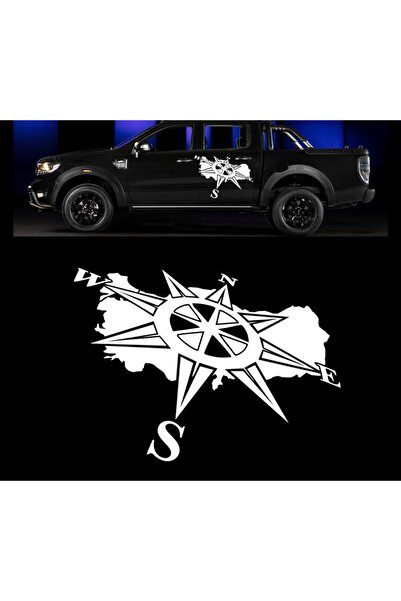 Melek Pazarı 30 X 22 Cm Türkiye Pusula Off Road Kamp Karavan Sticker