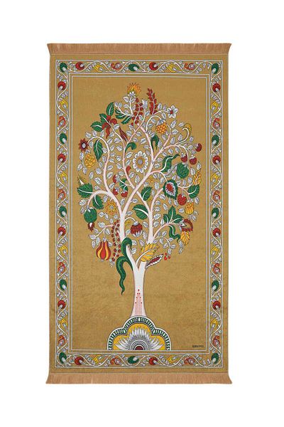 Bursa İpek Mustard Velvet Rug Prayer Rug