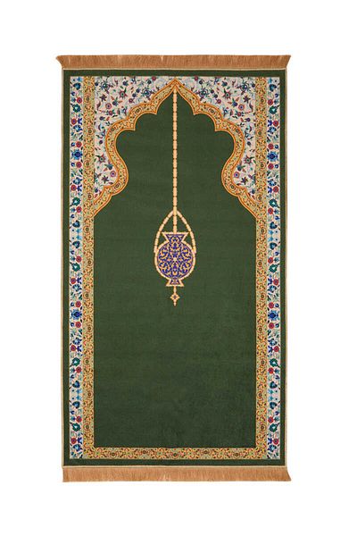 Bursa İpek Khaki Velvet Rug Prayer Rug
