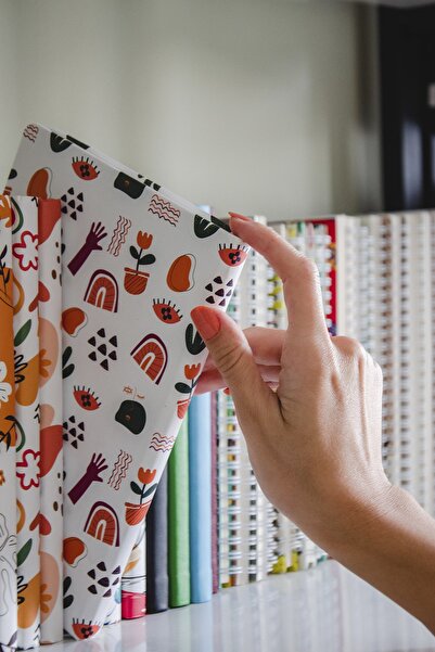 CoNotes Hard Cover Thread Stitching Checked Notebook - A5 (15x21cm)