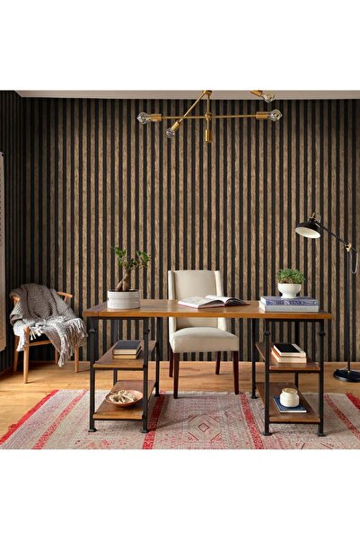 İnci Concept Decowall Salda 613-03 Lambiri Panel Ahşap Duvar Çıtası Desenli Vinil Duvar Kağıdı 16,50 M²