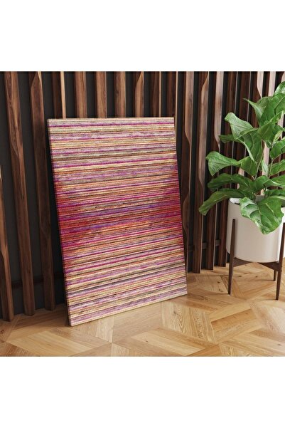 RUGSMODERN Kanvas Tablo Çizgili Kırmızı Pembe Temalı 40