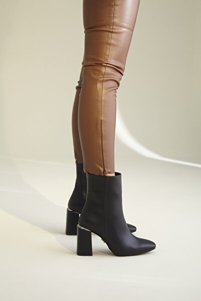 AYAKKABI PRENSİ Υπέροχες Μαύρες Ματ Γυναικείες Μπότες & Μποτάκια 9 εκ., Παπού...