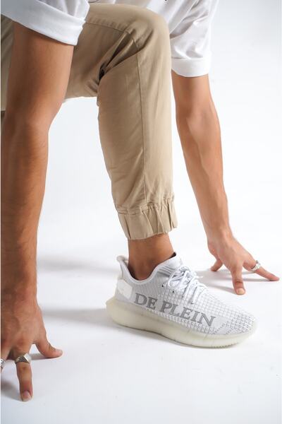 DE PLEIN Men's Knitwear White Sports Shoes - Network Person Foot Shoes, Special Production