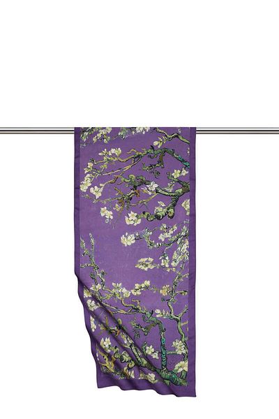 Bursa İpek Silky Purple Almond Flower Scarf