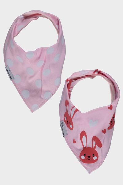 hepbaby Pink Printed Baby Food Bib with Six Fleece and 2 Snaps - Scarf Apron ...