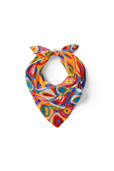 Bursa İpek Ahengi Patterned Yellow Silk Handkerchief