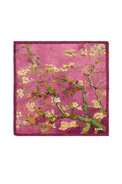 Bursa İpek Rose Dried Almond Blossom Silk Handkerchief