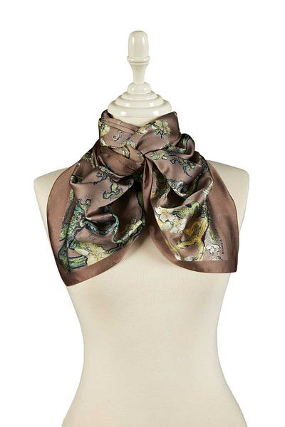 Bursa İpek Mink Almond Flower Silky Scarf