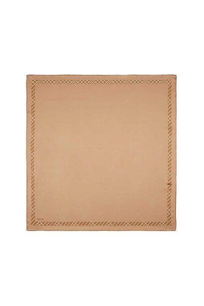 Bursa İpek Μεταξωτό φουλάρι Milky Brown Edge Watery Line
