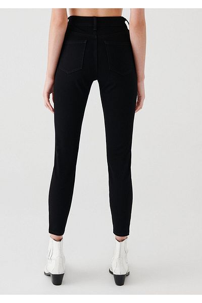 Trn JNS Yaromira Μαύρο ψηλόμεσο τζιν παντελόνι Skinny Skinny Leg Not Fade