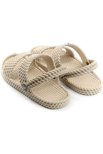 GEZER Summer Straw Look Adjustable Non-Slip Sole Women's Slippers-sandals