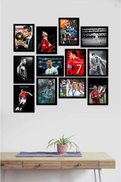 TRENDPOSTER Ronaldo Güncel 12 Parça Ahşap Tablo