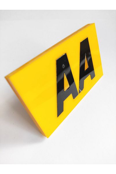 REPLAX Aa Yellow Plexiglass Shutter Emblem with Screw