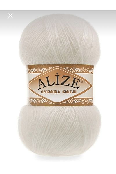 Alize Angora Gold 5 Pieces Hand Knitting Thread 450 Stone White