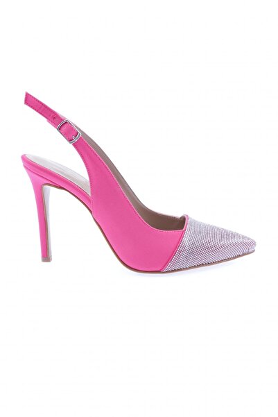 DGN Women's Pointed Toe Silver Stone Ankle Strap Evening Dress Shoes Fuchsia ...