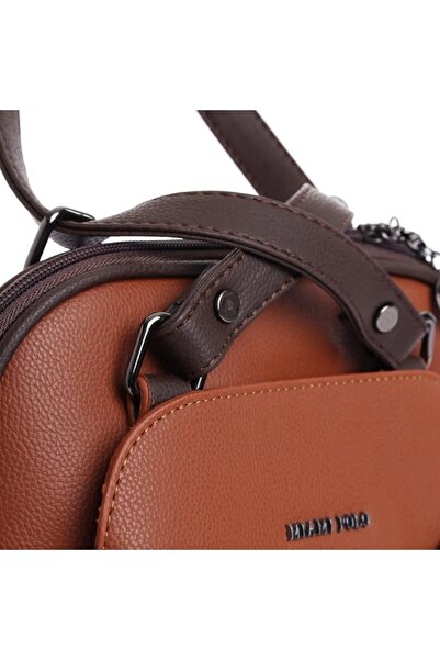 By Hakan Miami Polo 1206 Juniper Leather Women's Backpack Shoulder Bag Tan-brown