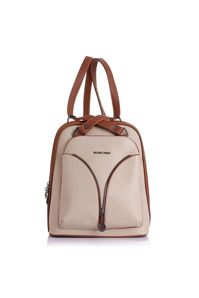 By Hakan Miami Polo 1206 Juniper Δερμάτινο γυναικείο σακίδιο πλάτης Τσάντα ώμου Sand-tan