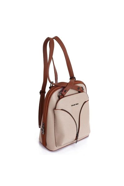 By Hakan Miami Polo 1206 Juniper Δερμάτινο γυναικείο σακίδιο πλάτης Τσάντα ώμου Sand-tan