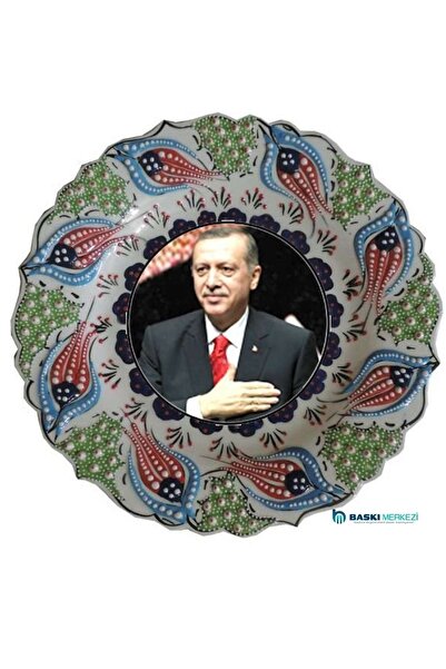 Sultan Çini -çini El Emeği Samur Desenli 30 Cm Duvar Tabağı